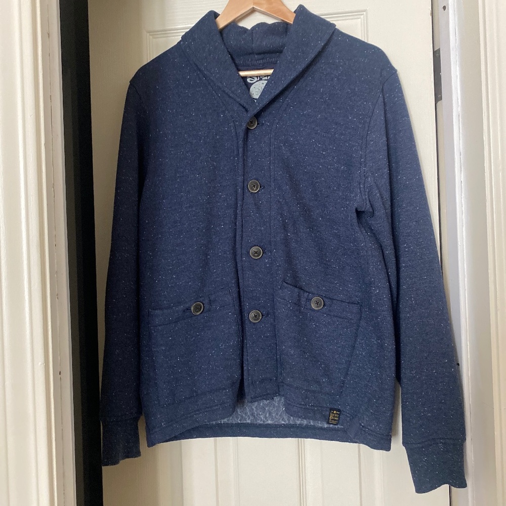Lucky Brand Snow Heather Sweatshirt Jacket Speckled Blue - M